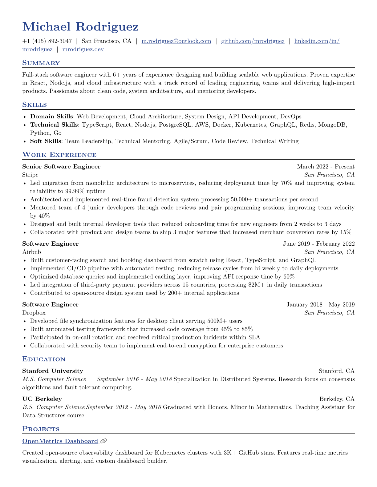 Classic Resume preview
