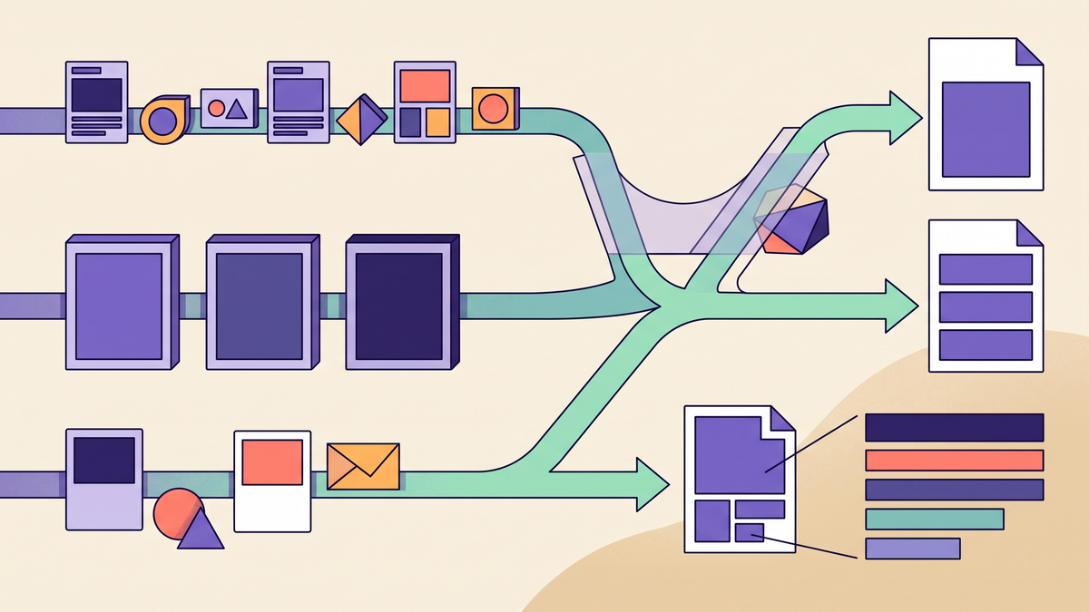 Three freelance work patterns flowing into the matching resume structures and a five-part entry