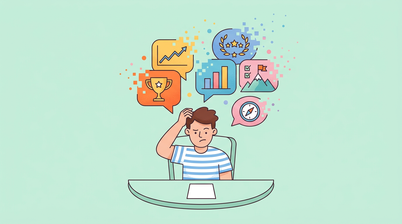 Illustration showing how professional achievements fade from memory over time